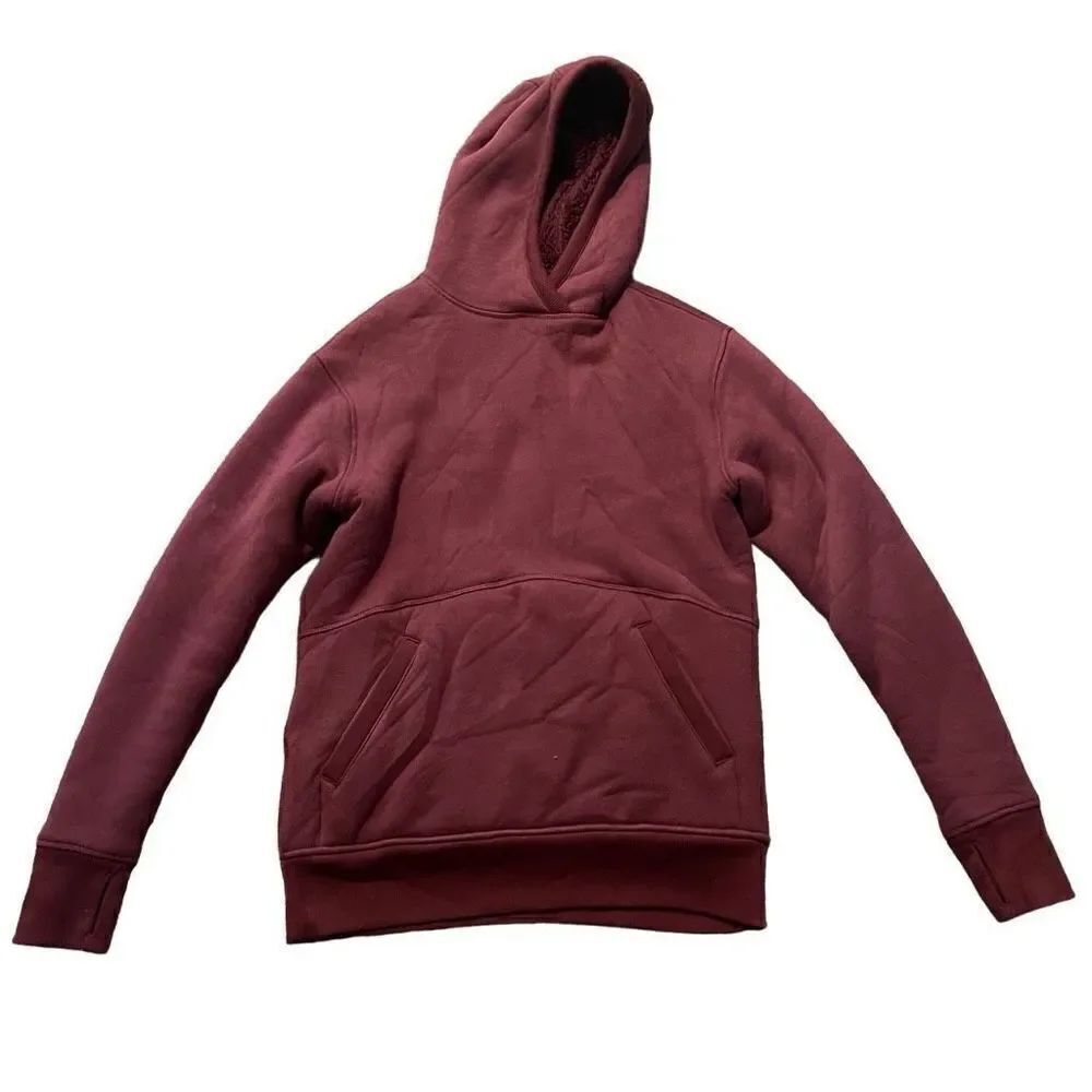 Athleta burgundy Sherpa fully lined hoodie size XXS